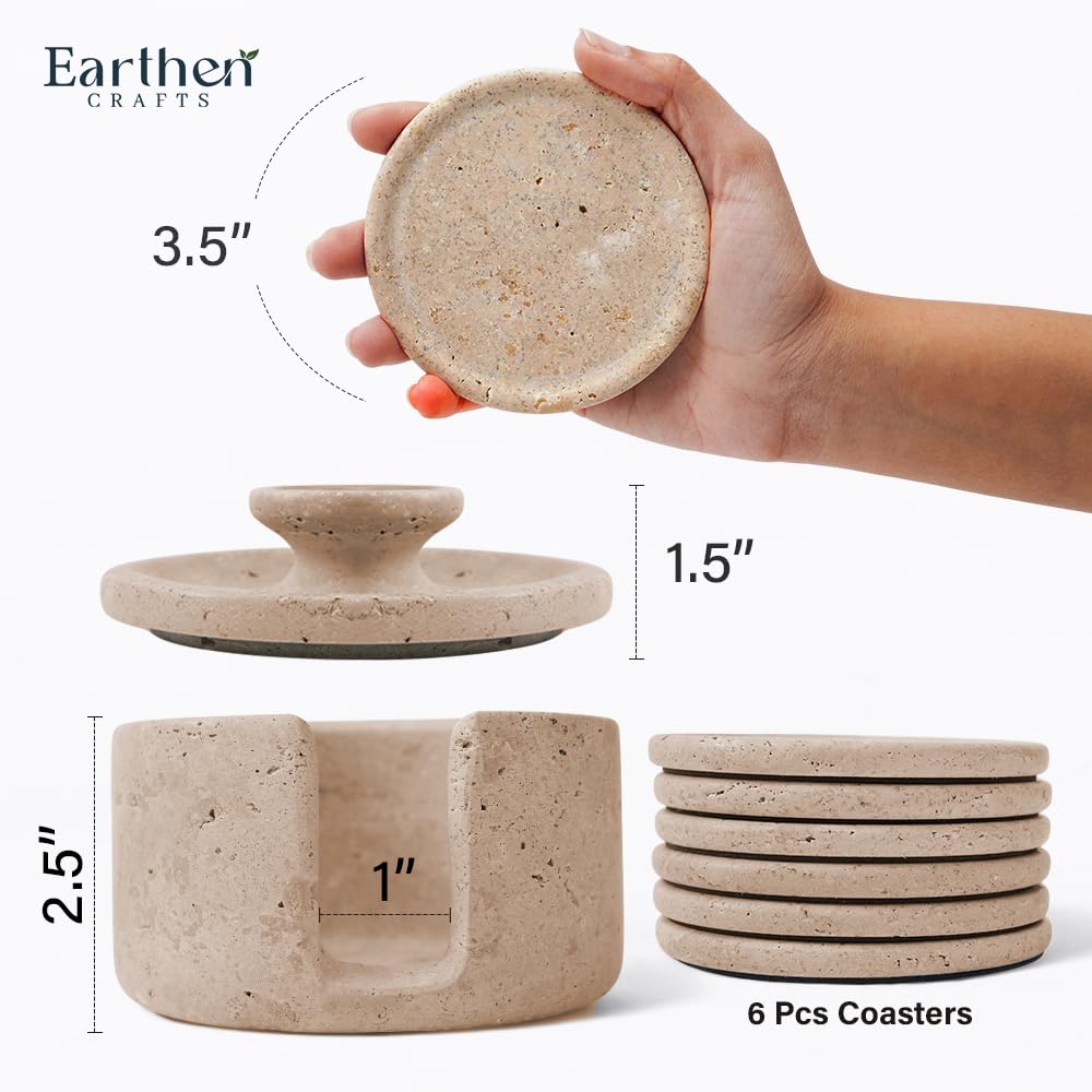 EARTHEN CRAFTS coaster on dining table with glass for everyday use