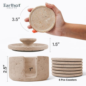 EARTHEN CRAFTS coaster on dining table with glass for everyday use