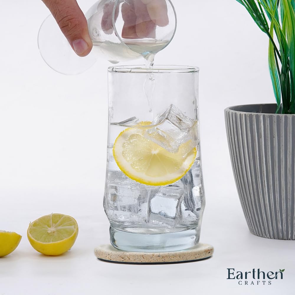EARTHEN CRAFTS marble coaster close-up shows texture and color variation for natural decor