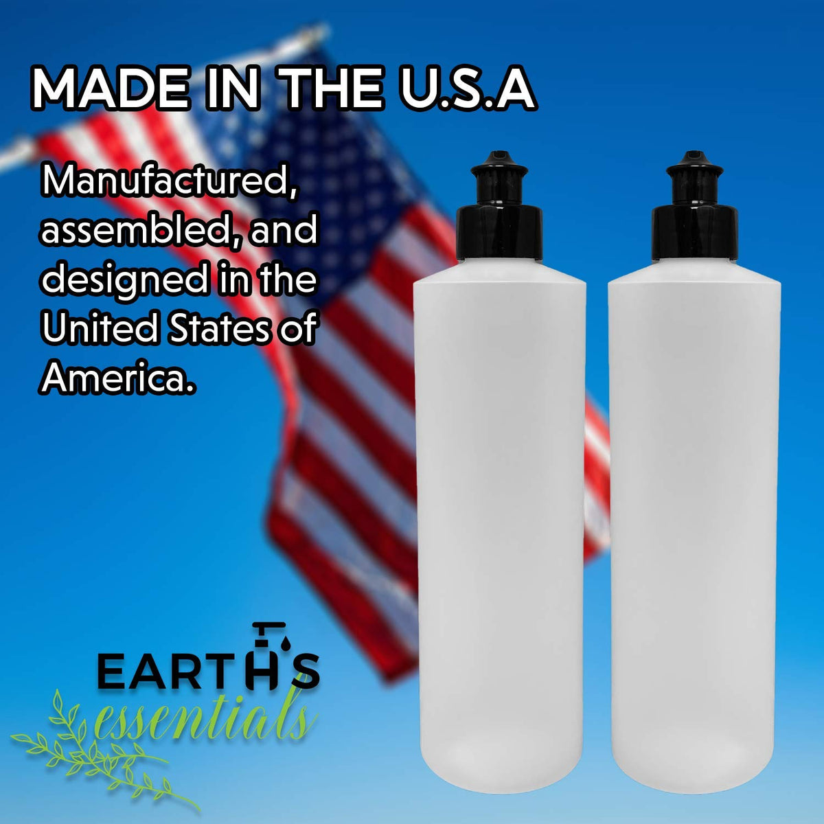 Earth's Essentials BPA-free material for safe liquid storage.