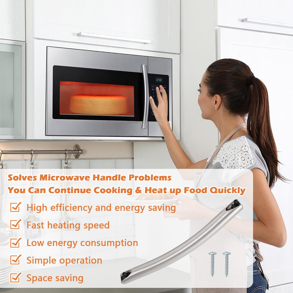 Earthtec easy-install door handle, handheld view suggests simple, tool-free swap.