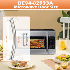 Earthtec ME16A4021AS door handle side view, fits Samsung microwaves with quick replacement.