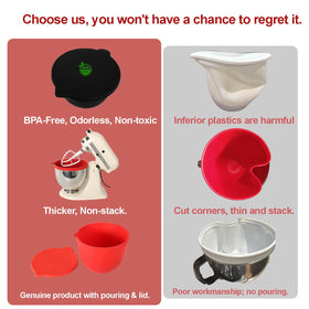 Lids securely seal liners to prevent spills during mixing