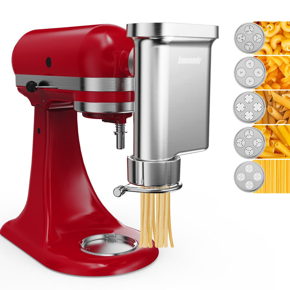 Eascandy Metal Gourmet Pasta Press front view showing durable construction for home use.