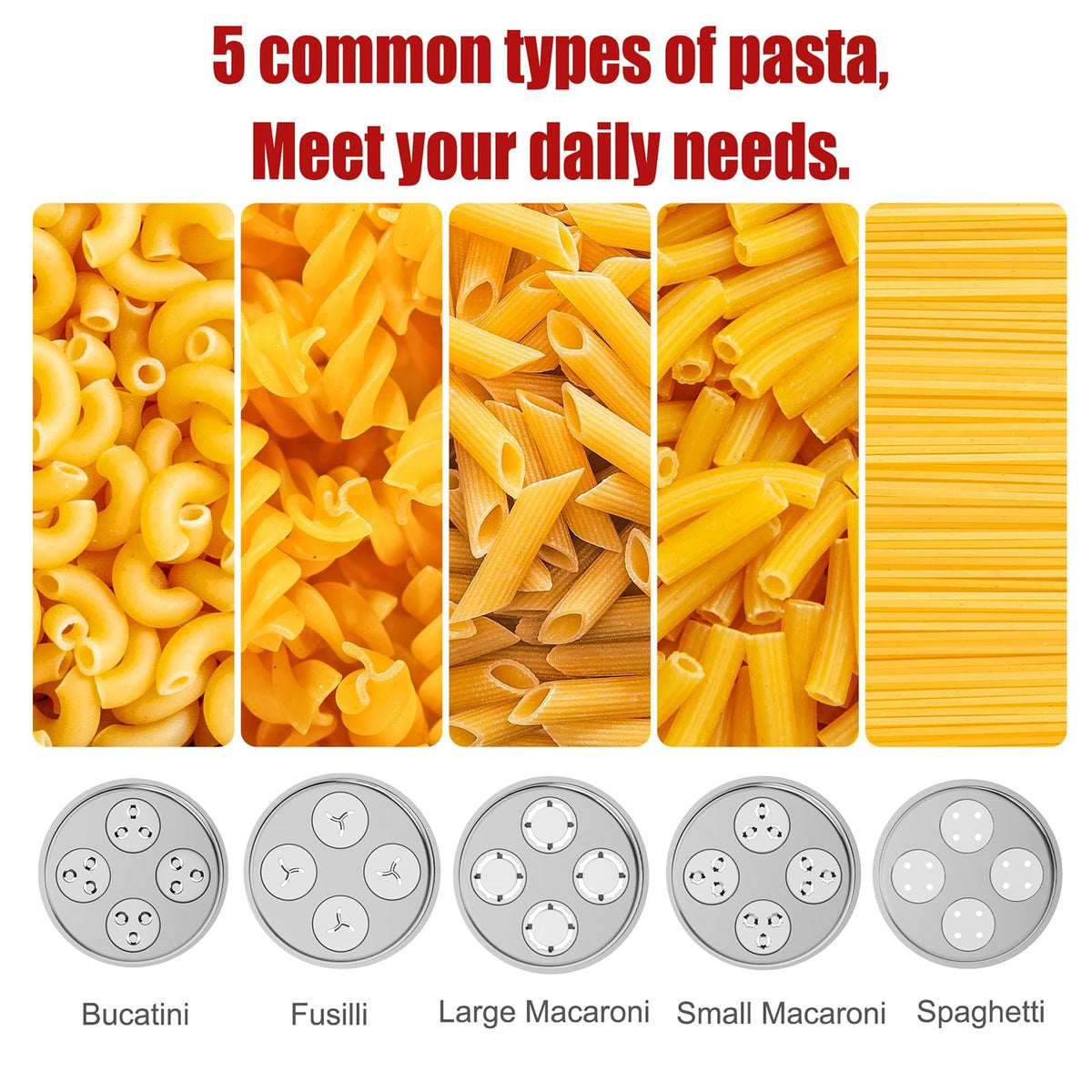 Eascandy Pasta Press spaghetti disc ready to make classic spaghetti at home.