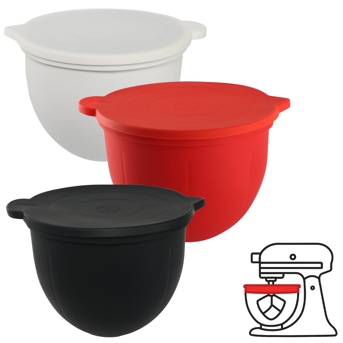 Eascandy silicone liners fit KitchenAid 5-quart for a clutter-free prep