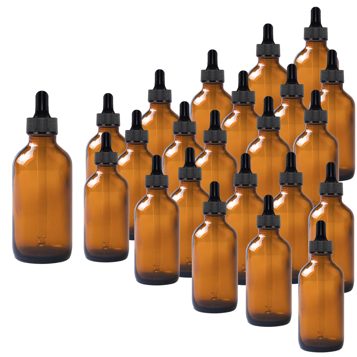Easeen 24-pack amber glass dropper bottle with glass pipette protects essential oils from light