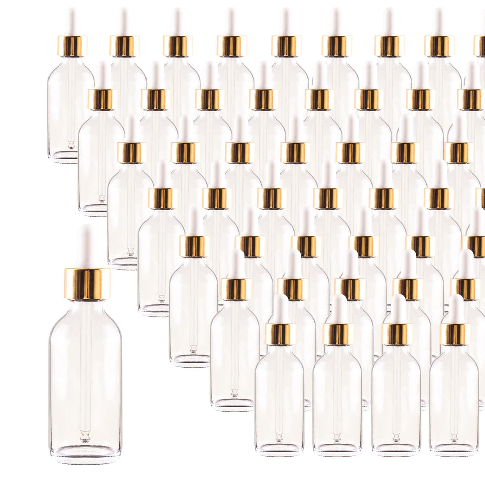 Easeen 24-pack glass dropper bottle with gold cap for precise essential oil dispensing and travel use