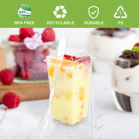 EASERCY heavy-duty clear cups resist scratches and deformation for reuse
