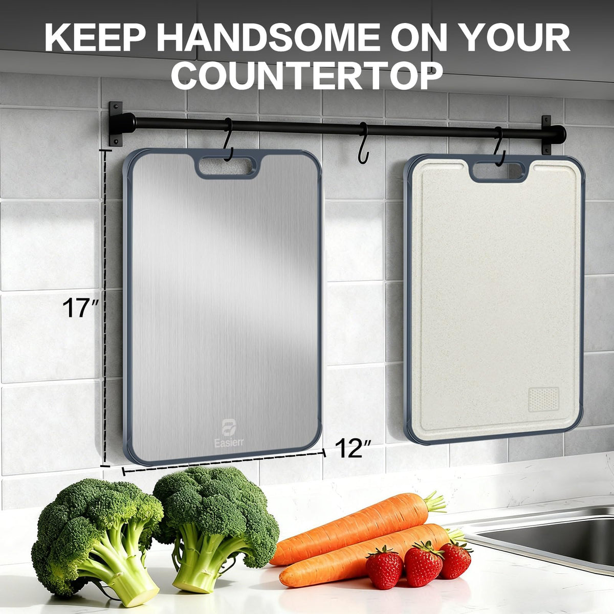 Easierr bread and pastry board provides stable slicing and serving