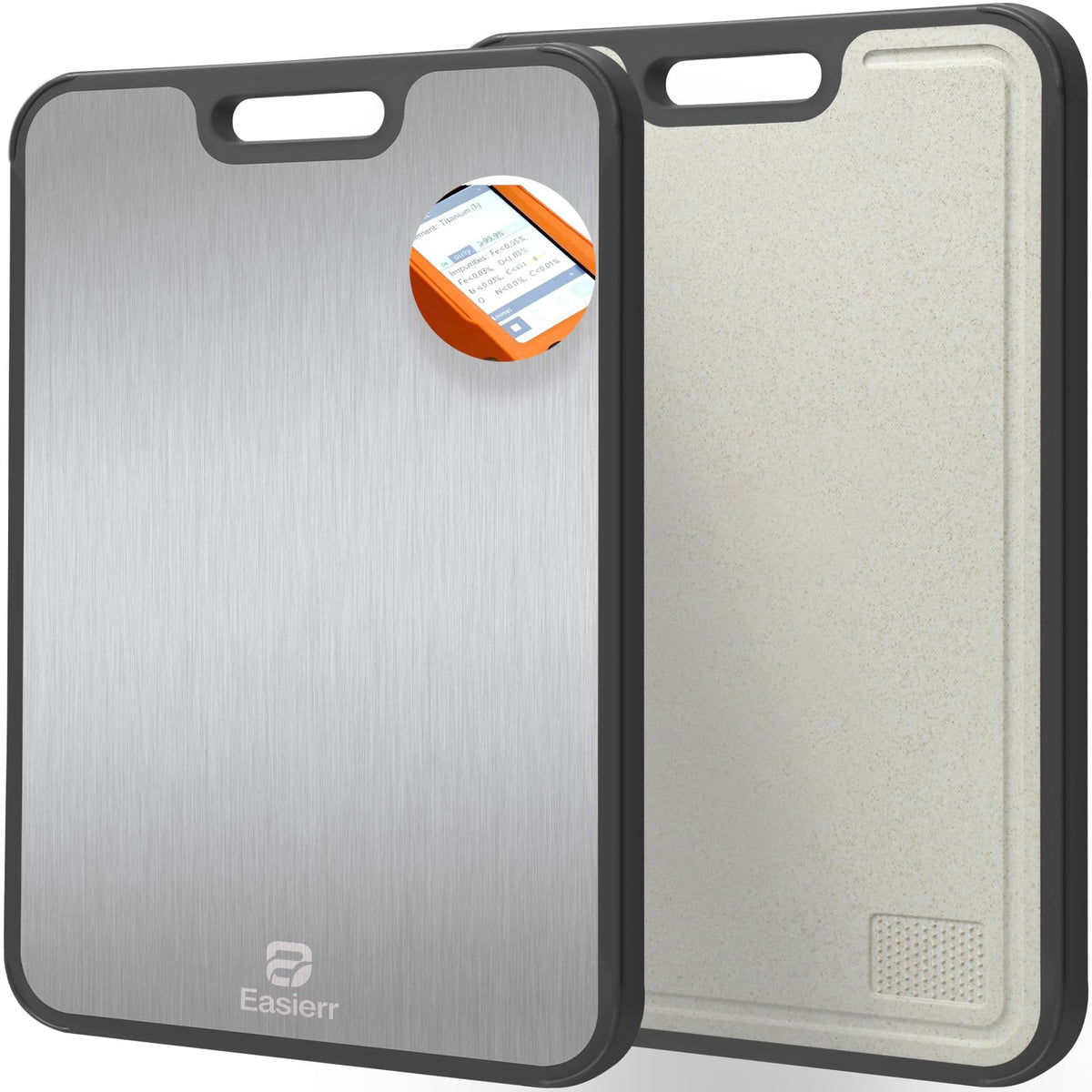 Easierr titanium cutting board double-side for versatile kitchen prep