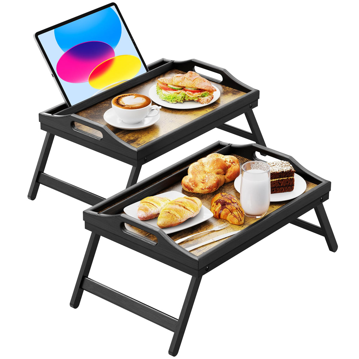 Easoger bamboo bed tray with folding legs for easy breakfast in bed.