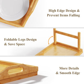 Close up of Easoger bamboo tray showing natural texture
