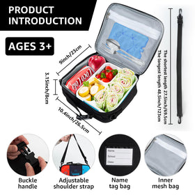 Easozoom Game Console Lunch Bag detachable shoulder strap for hands-free carry.