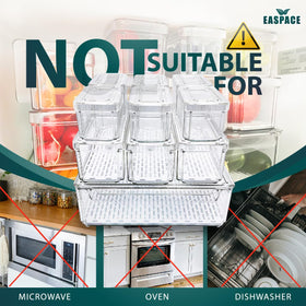 EASPACE stackable design helps maximize fridge space and reduce clutter.