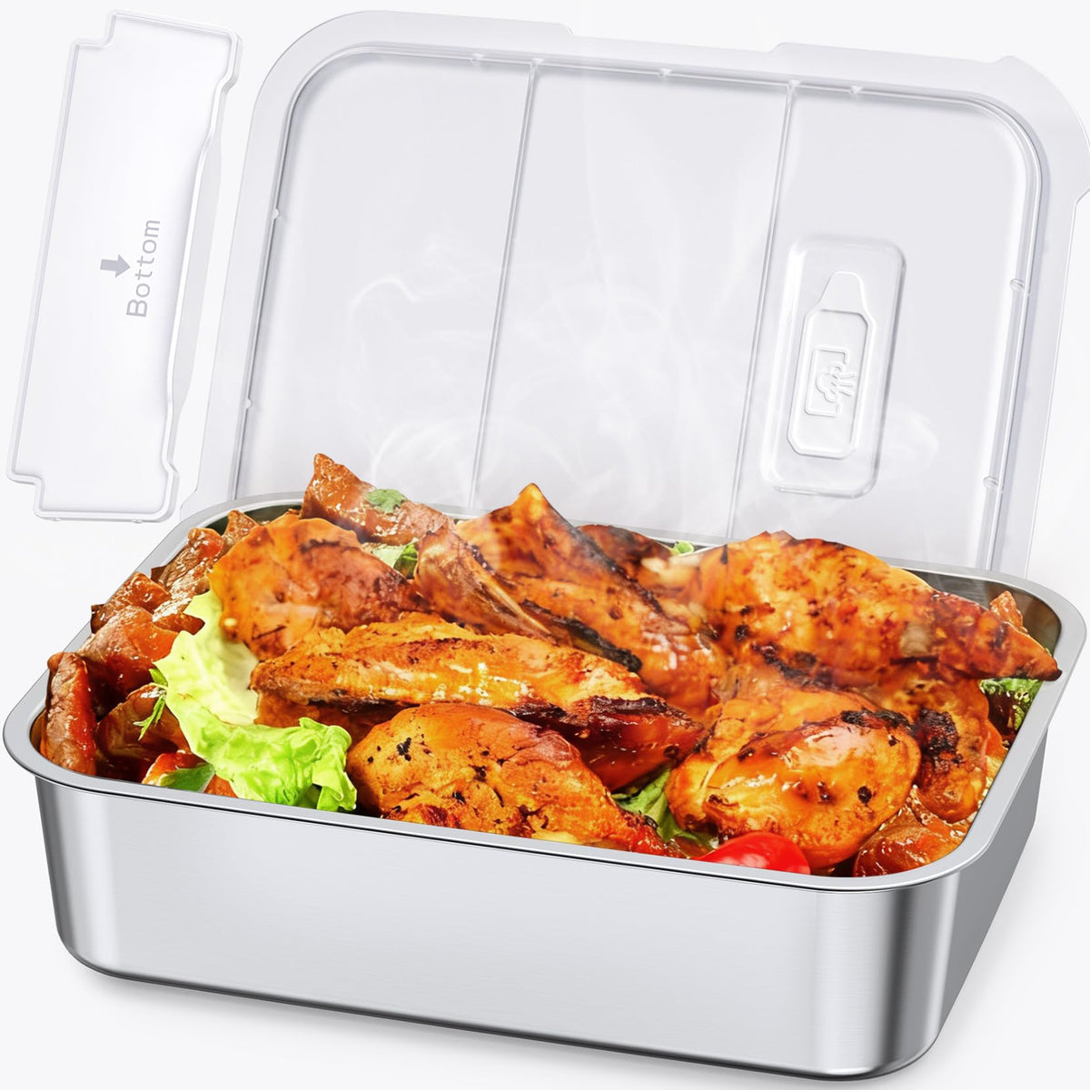 East Oak 6.3-cup inner container with removable divider and lid for organized, spill-free meals.