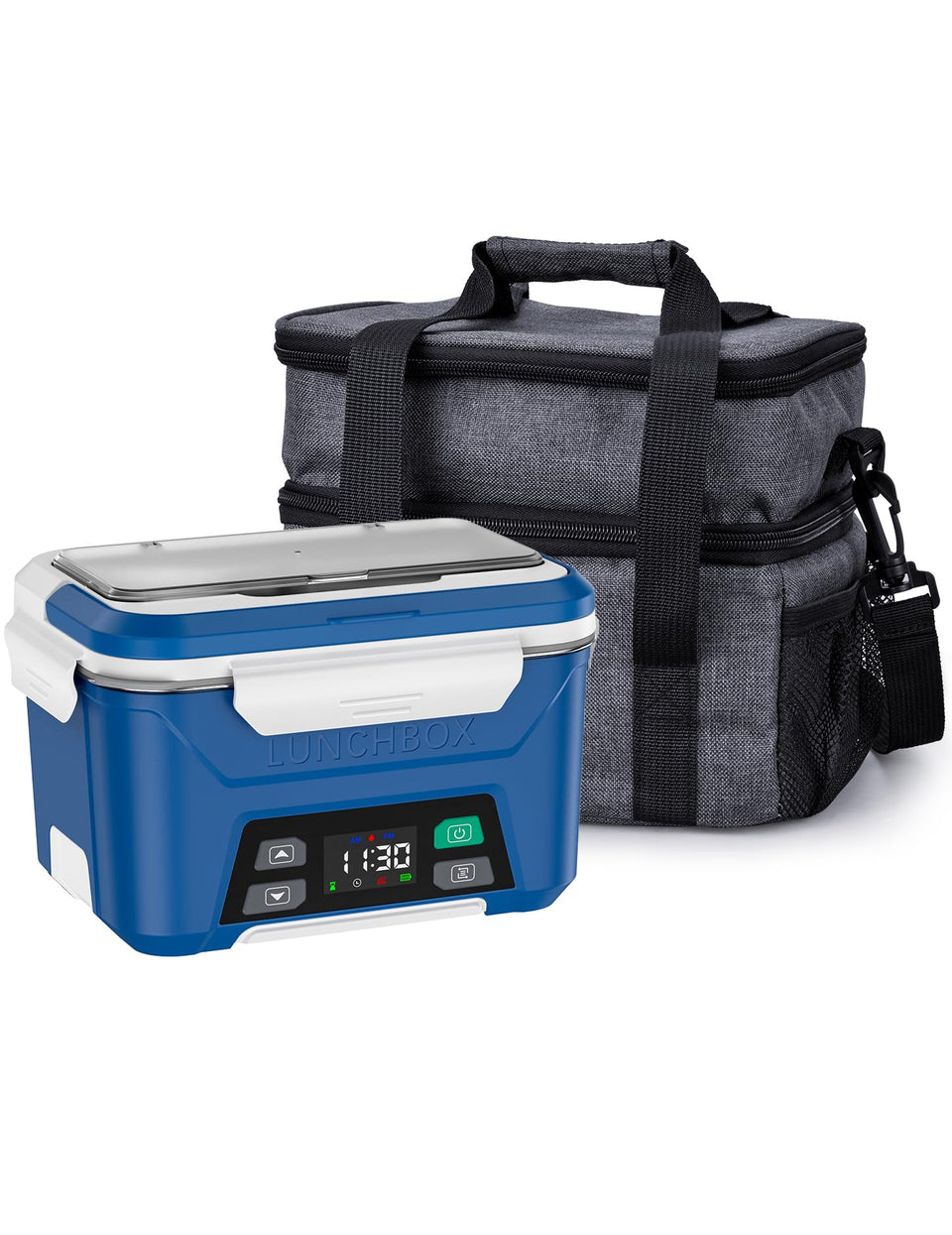 East Oak cordless electric lunch box top view for meals on the go.