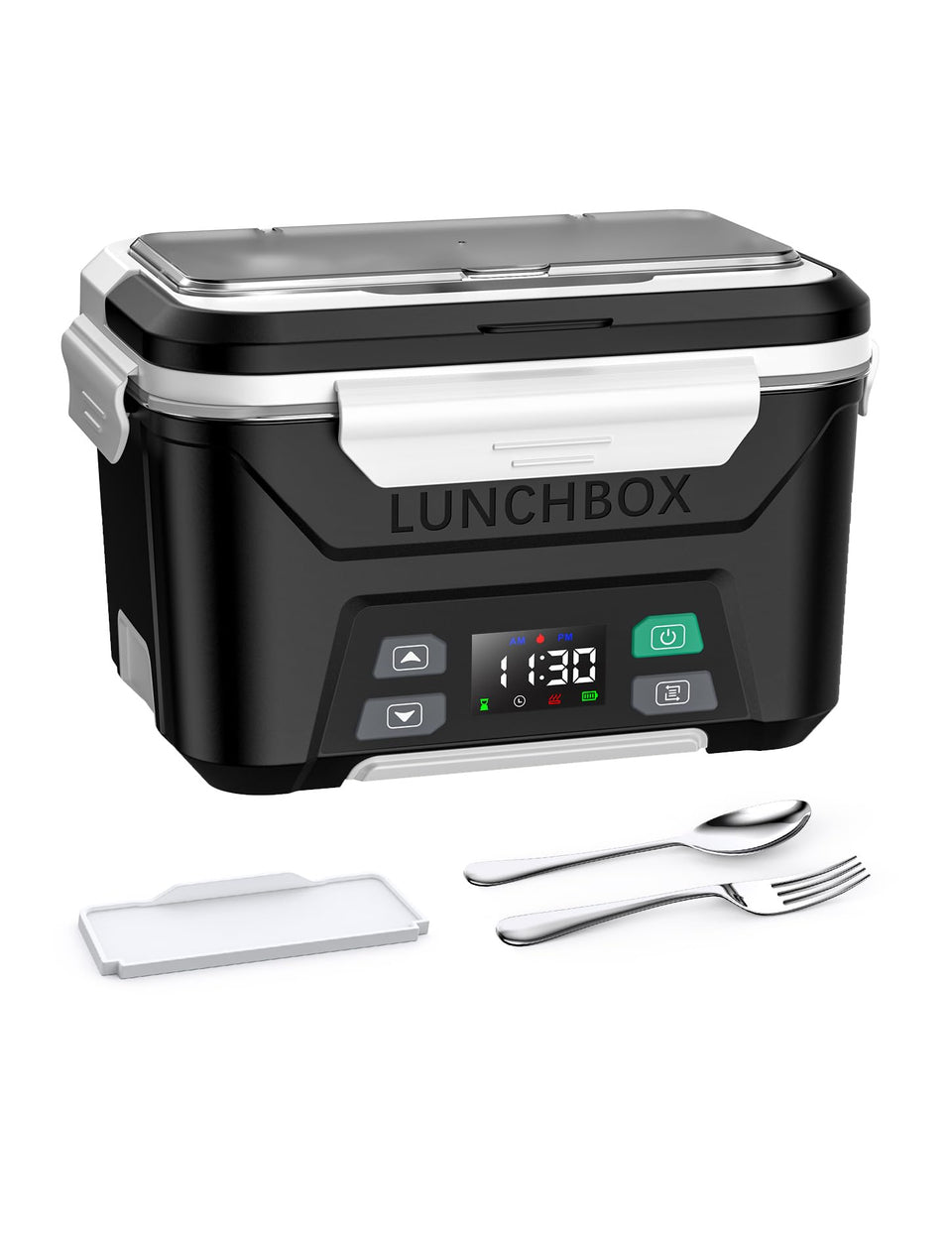 East Oak cordless lunch box top view with utensil groove for organized meals