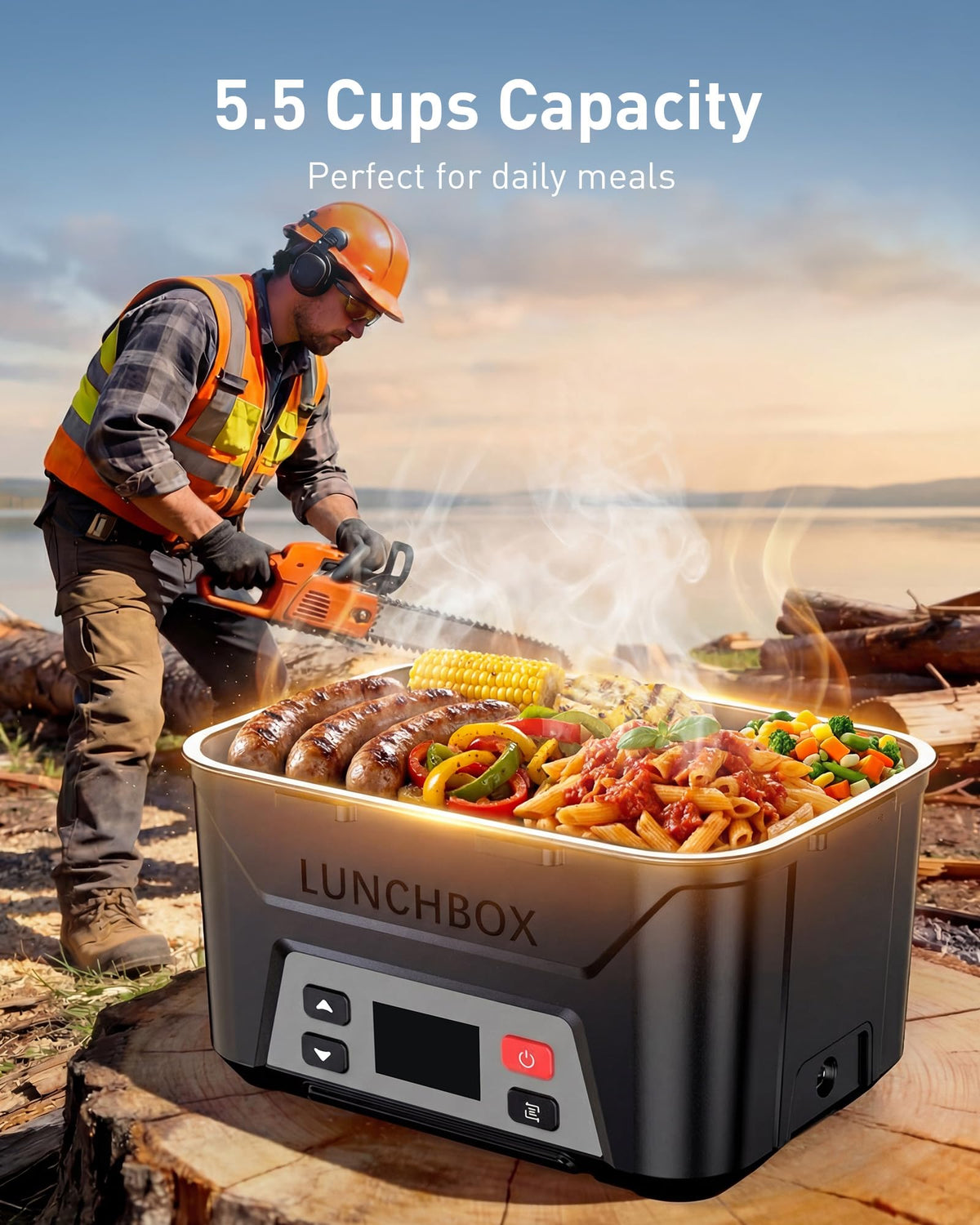 EAST OAK even heating control ensures consistent warmth across food.