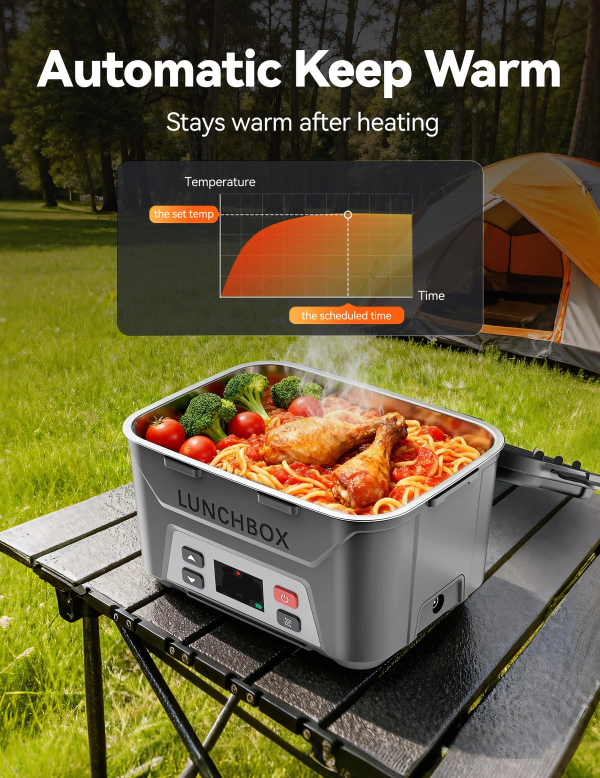 East Oak insulation bag speeds heating and keeps meals hot longer.