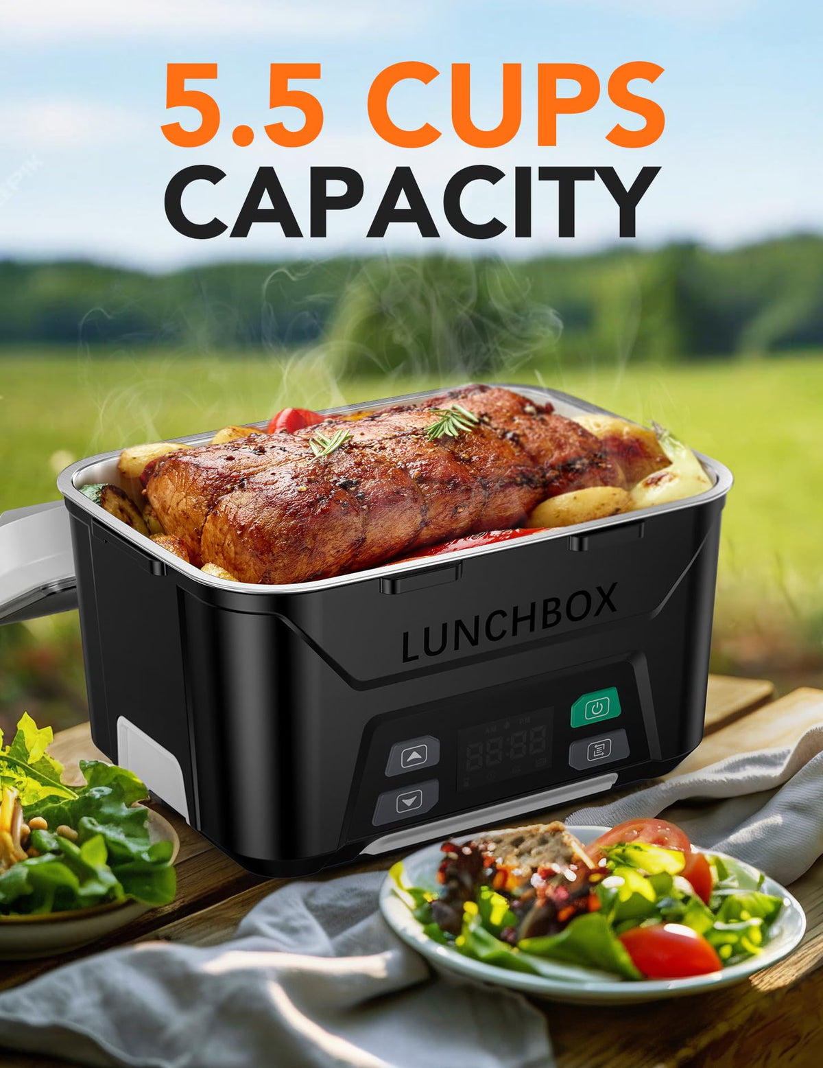 East Oak lid with fork groove demonstrates built-in utensil storage