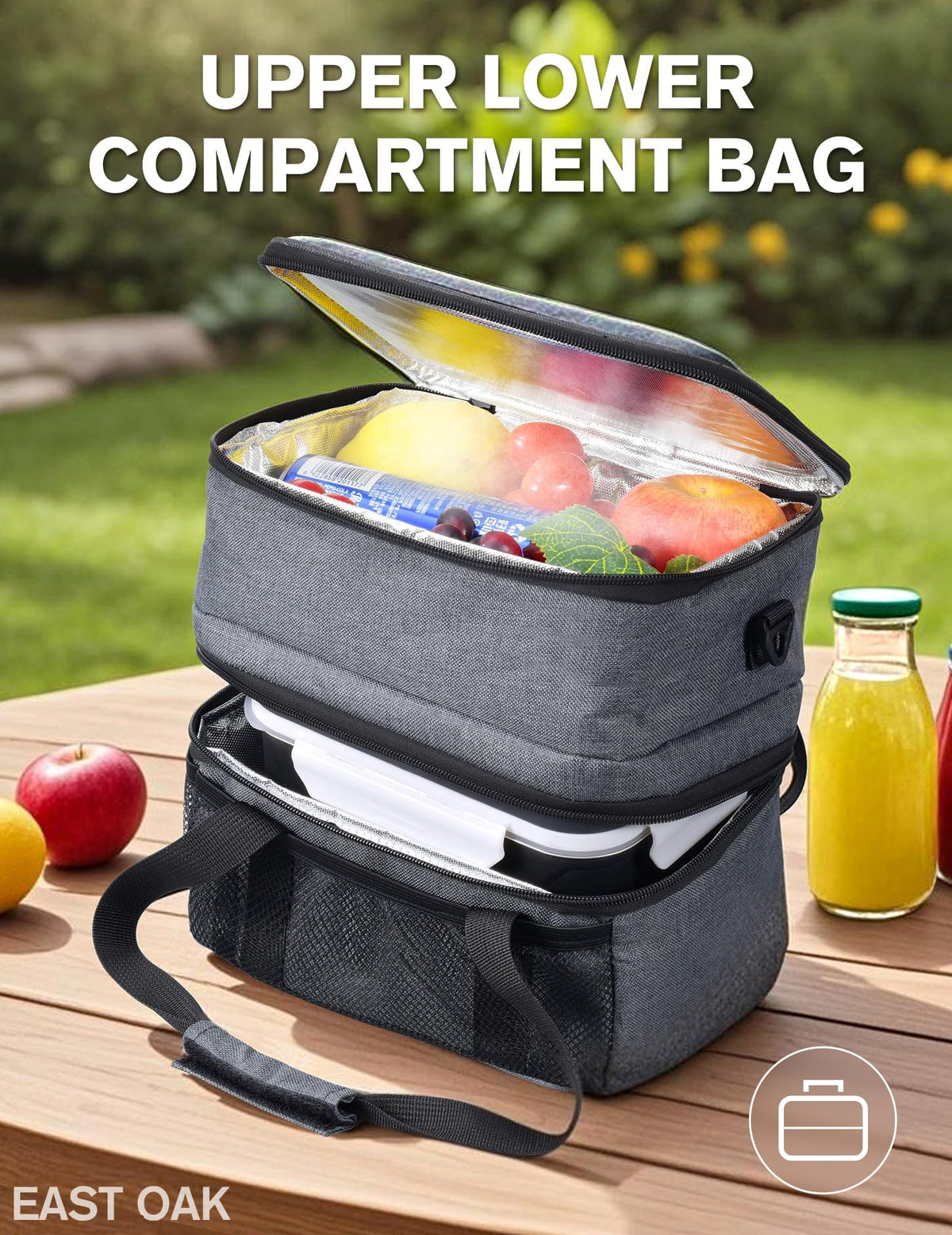 East Oak leak-proof lid prevents spills during travel to the office.