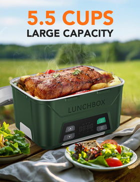 Removable divider keeps foods separate for easy meal prep.