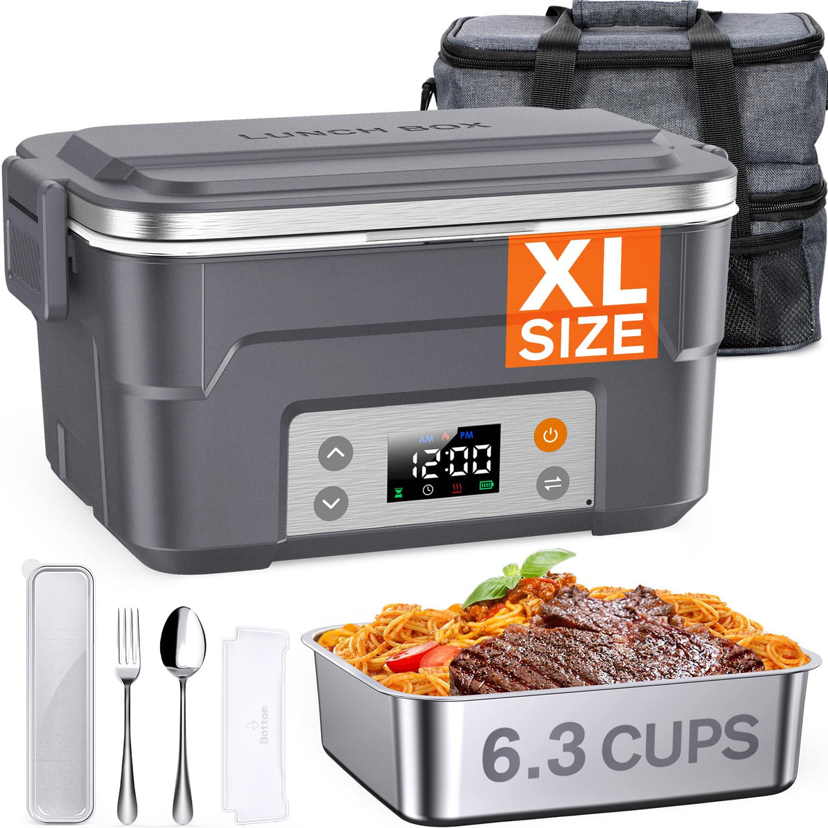 EAST OAK XL 6.3-Cup Capacity: roomy lunch space for hearty meals at work sites.