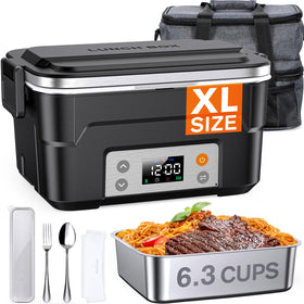 East Oak XL cordless lunch box with open lid for easy on-the-go meals.