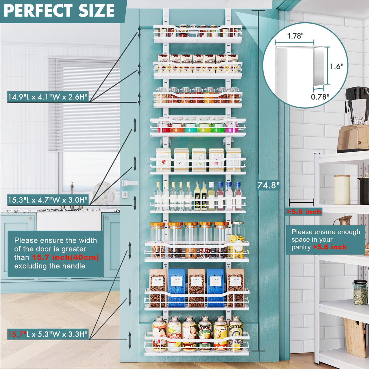 Eastherry adjustable basket height demonstrates customizable storage.