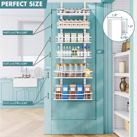 Eastherry adjustable baskets over-the-door enable customizable height for spices.