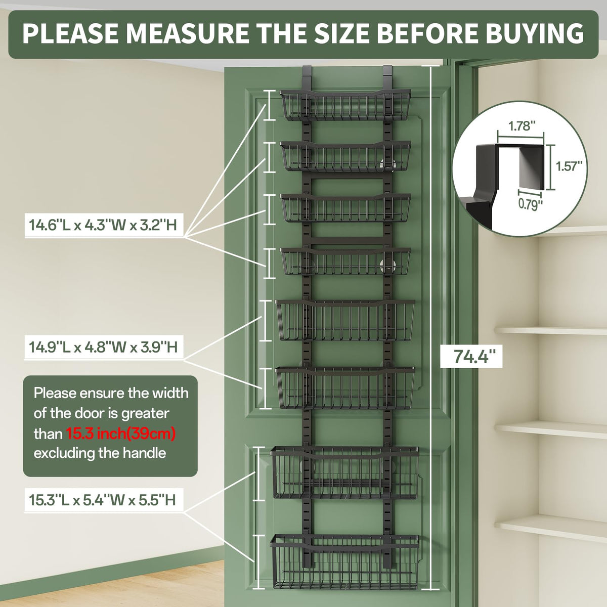 Eastherry door organizer with hardware included for quick setup