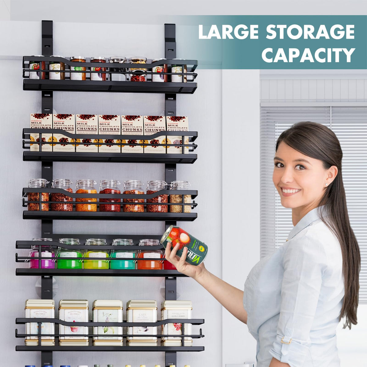 Eastherry kitchen door organizer in use shows easy access and order.