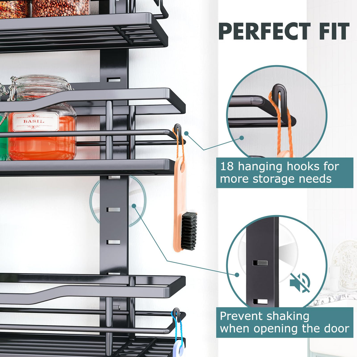 Eastherry versatile storage for pantry, cleaning supplies, and toiletries.