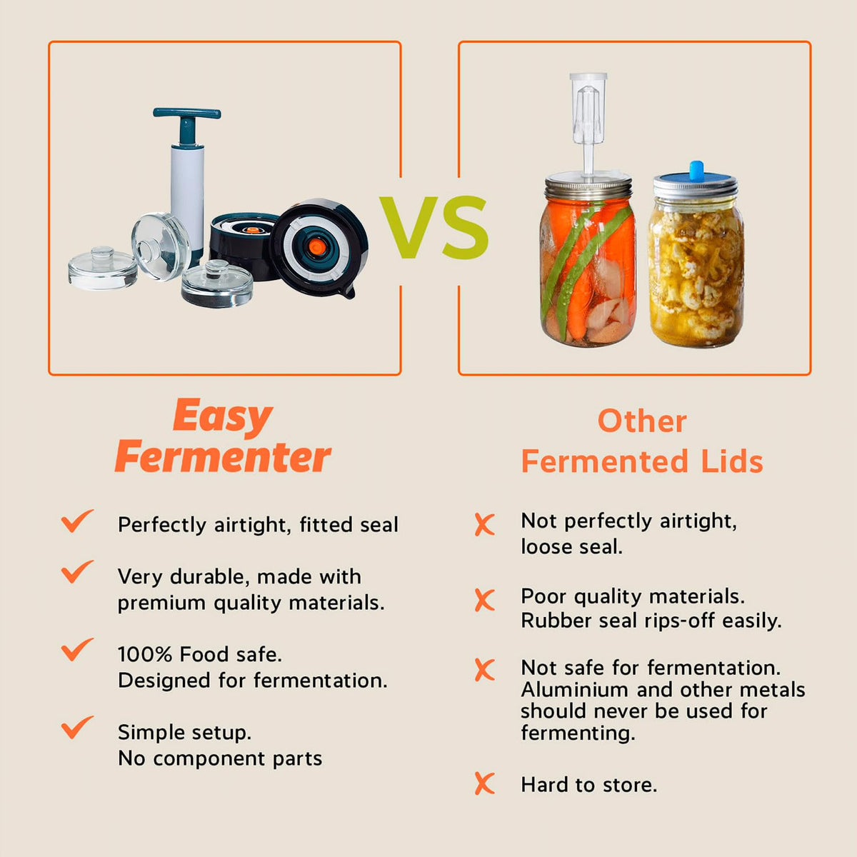 Easy Fermenter easy-release tab eases jar opening during fermentation