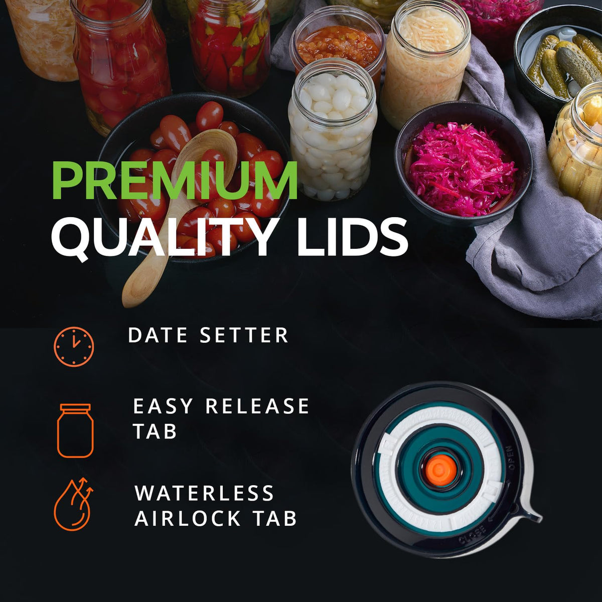 Easy Fermenter transform-any-jar lid turns any wide-mouth jar into a fermenter.