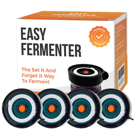 Easy Fermenter wide-mouth lid setup for jars enables airtight fermentation.