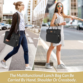 EASYA large capacity lunch bag drinks organized with multiple pockets.