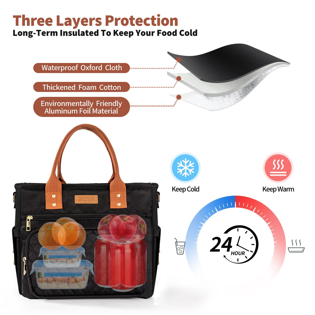 EASYA nylon exterior offers durable, stylish protection against daily wear.