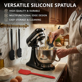 EasyBlend heat-resistant spatula lasts up to 500°F for high-heat tasks.