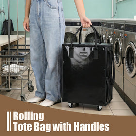 EASYSLWC tote in use with groceries and smooth glide