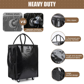 EASYSLWC tote bag side view showing four-wheel stability