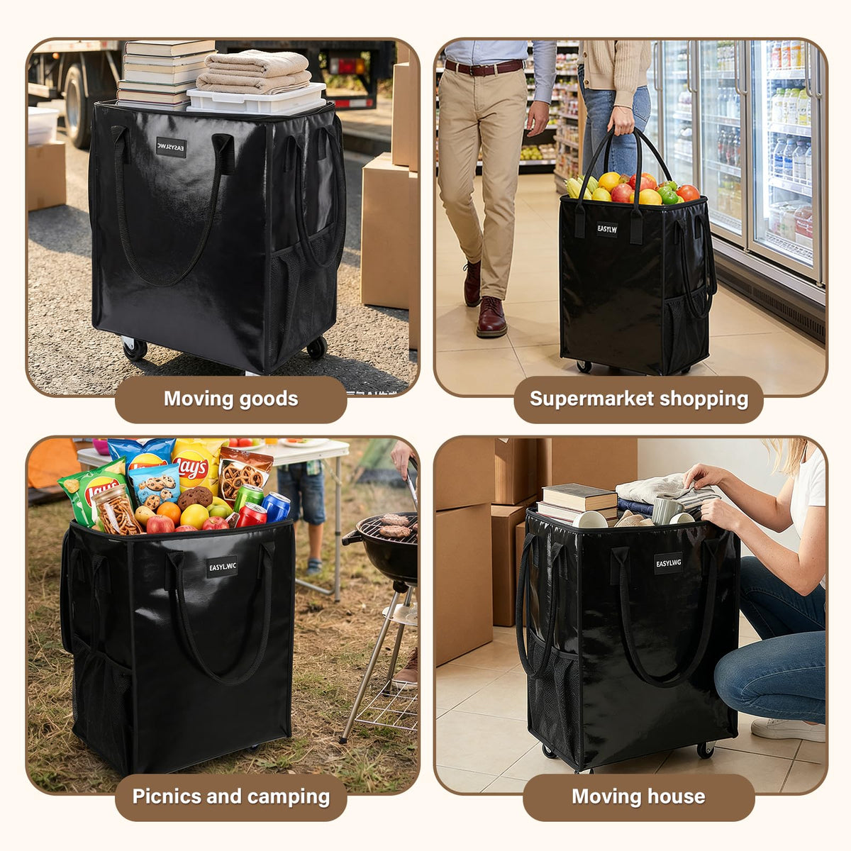 EASYSLWC tote with water-resistant exterior protecting contents