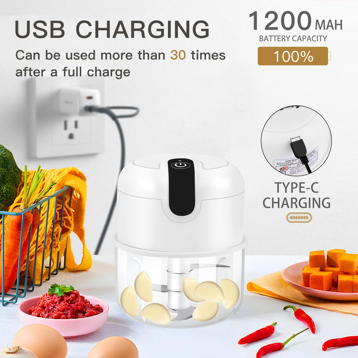 EASY SPEED safety magnetic lock ensures secure operation during chopping.