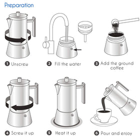Easyworkz Diego 12-cup brew—rich, aromatic espresso with classic moka pot flavor.