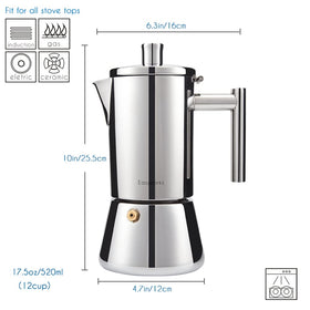 Easyworkz Diego moka pot handle—strong grip for easy pouring and cooler touch.