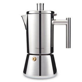 Easyworkz Diego stovetop espresso pot on induction cooktop for quick, flavorful mornings.