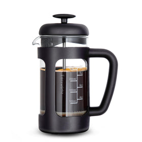 Easyworkz French Press 12oz borosilicate glass for durable, heat-ready brewing.