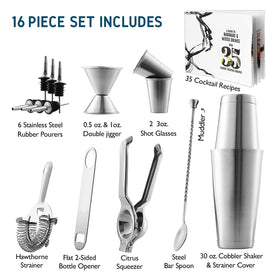 EATEX bar set double-sided jigger helps precise measurements for consistent drinks