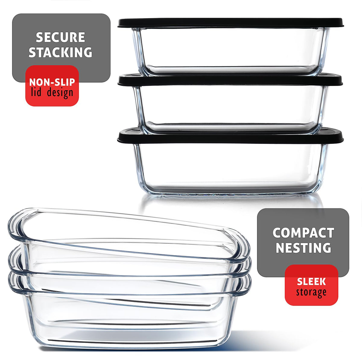 EATEX borosilicate glass baking dish withstanding freezer to oven use.